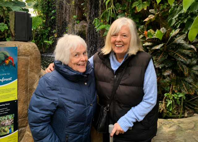 Two Bingley Park residents smiling at Tropical World